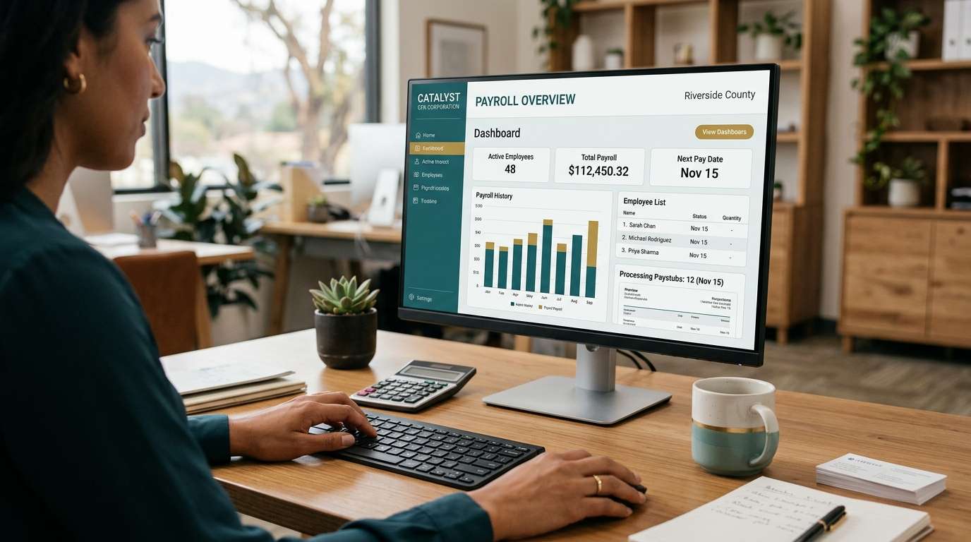 Modern payroll dashboard interface